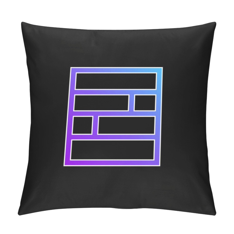 Personality  Bricks Pattern Square Button Interface Symbol Blue Gradient Vector Icon Pillow Covers