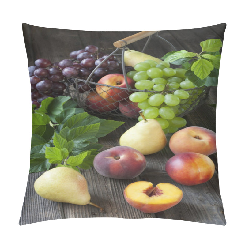 Personality  Still Life With  Fruits  In A Basket On The Table Pillow Covers