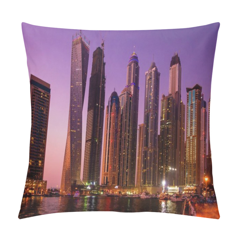 Personality  Dubai Marina With Skyscrapers Pillow Covers