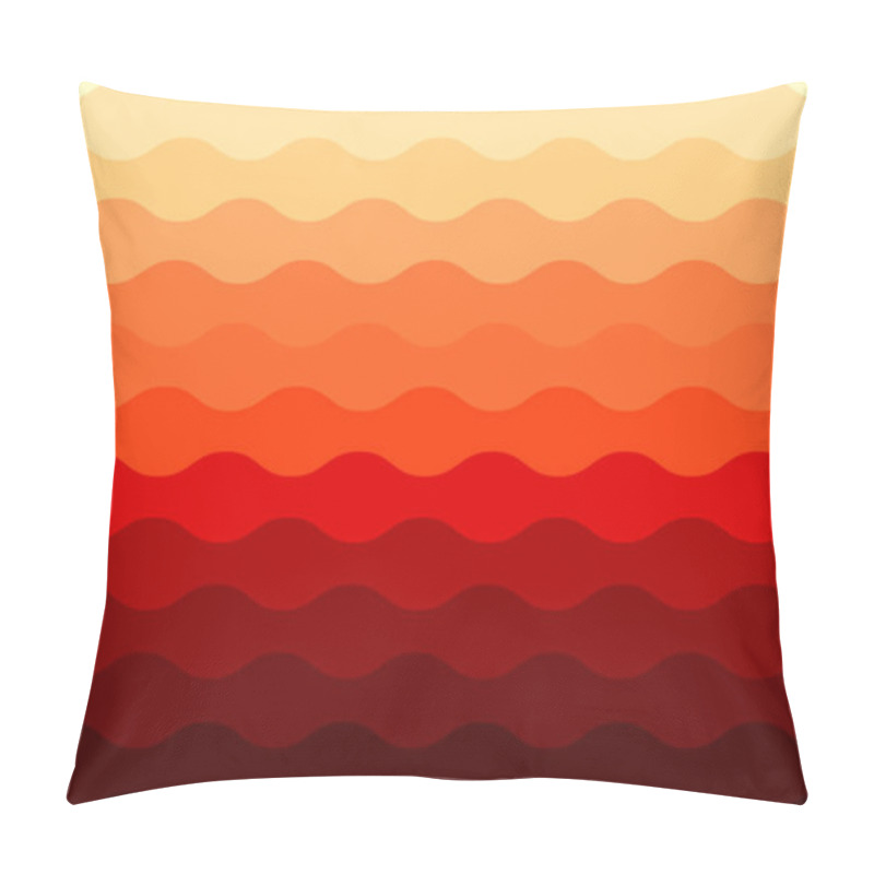 Personality  Yellow And Red Gradient Background With Wavy Line Pattern Pillow Covers