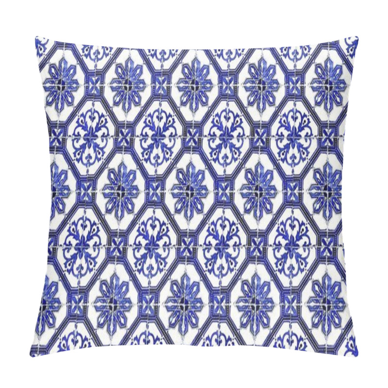 Personality  Seamless Portugal Or Spain Azulejo Tile Background. High Resolution. Pillow Covers