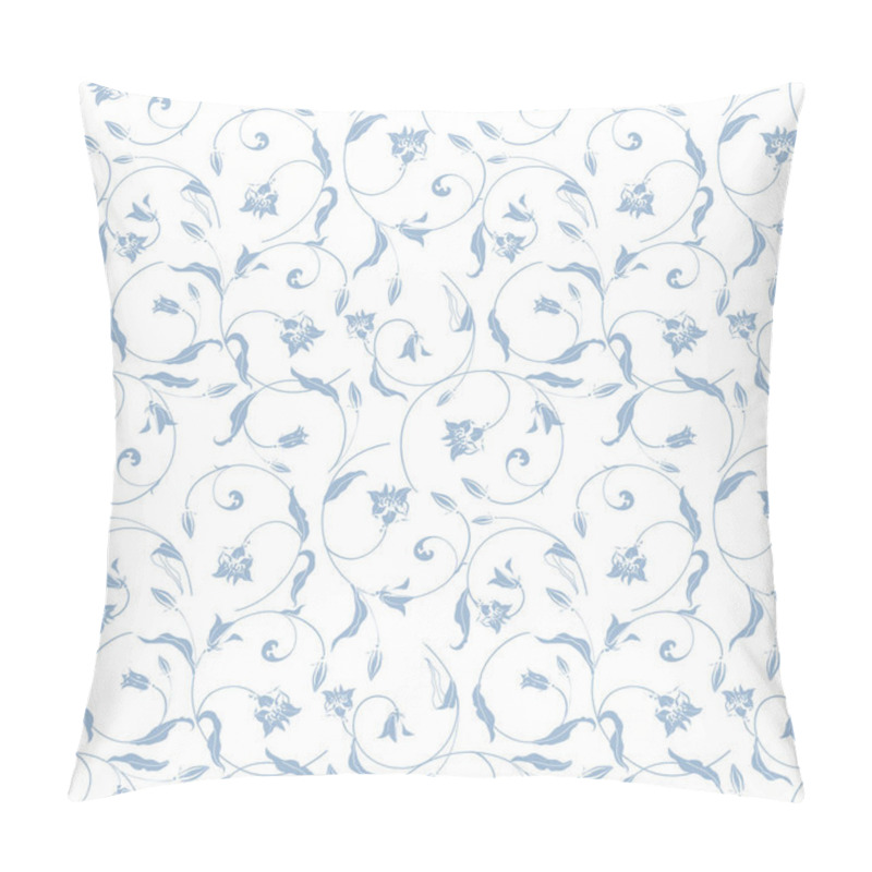 Personality  Seamless Pattern With Wild Bell Flowers, Braided In Celtic Ornament. Pillow Covers