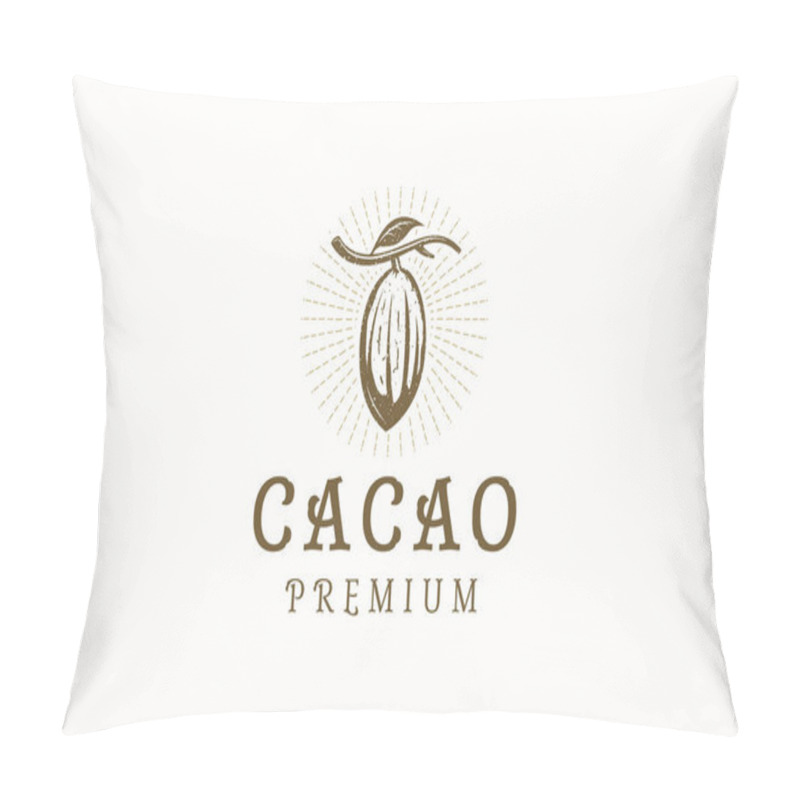 Personality  Cacao Logo Icon Design Template Flat Vector Pillow Covers