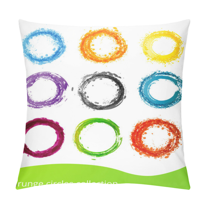 Personality  Set Of Bright Grunge Circles Pillow Covers