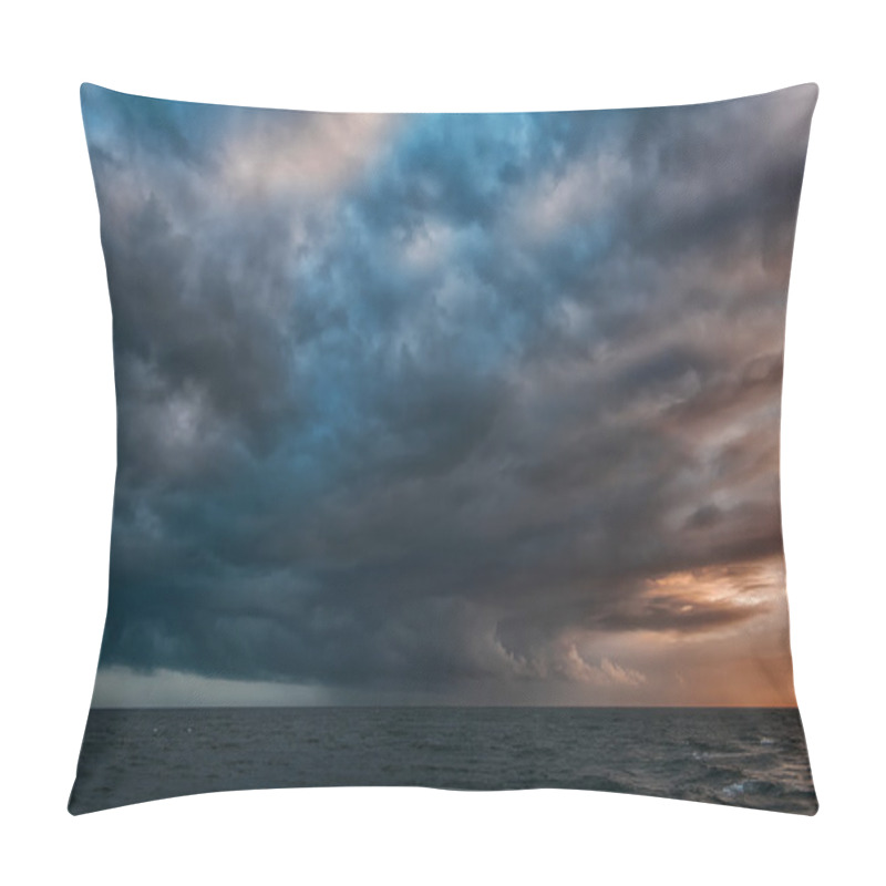 Personality  Rain Clouds Forming Over Ocean Pillow Covers