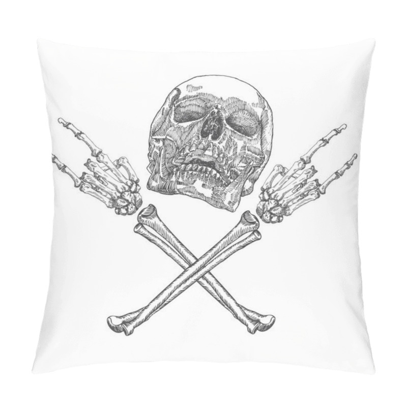 Personality  Skull And Crossbones Hands Pillow Covers