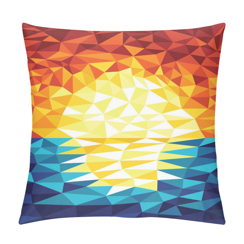 Personality  Sunset Flat Icon, Vector Illustration Pillow Covers