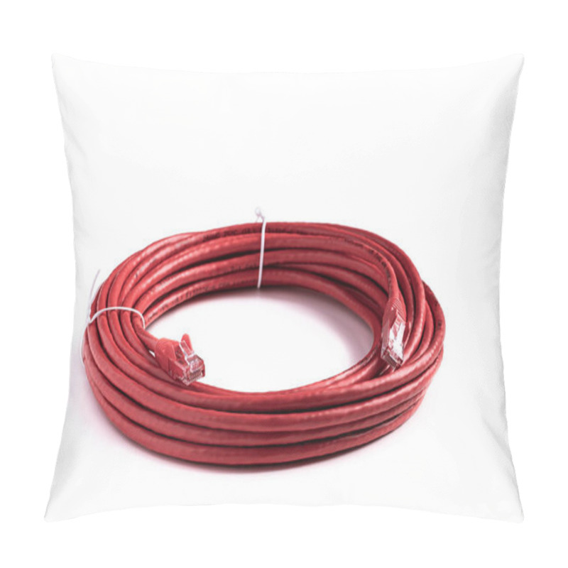 Personality  Honk  Of The Red Round 24 AWG Stranded Ethernet Cable With RJ45 Connectors Isolated On White  Pillow Covers