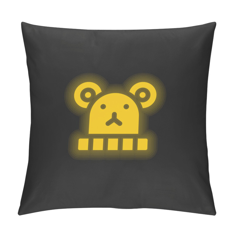 Personality  Baby Hat Yellow Glowing Neon Icon Pillow Covers