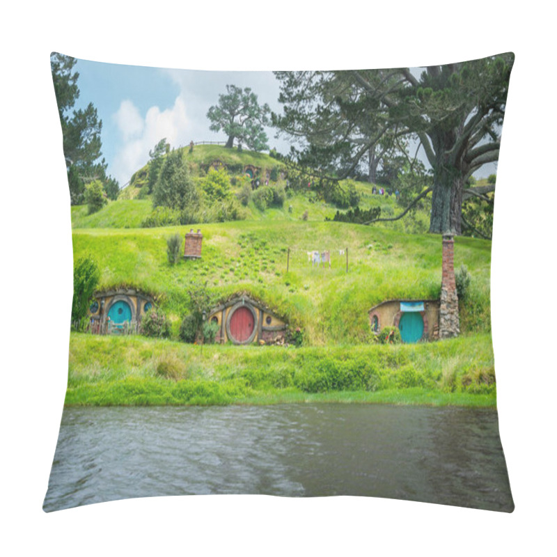 Personality  Matamata, New Zealand - Dec 11, 2016: Hobbiton Movie Set Created For Filming The Lord Of The Rings And The Hobbit Movies In North Island Of New Zealand. It Is Opened For Tourist Who Visit New Zealand. Pillow Covers