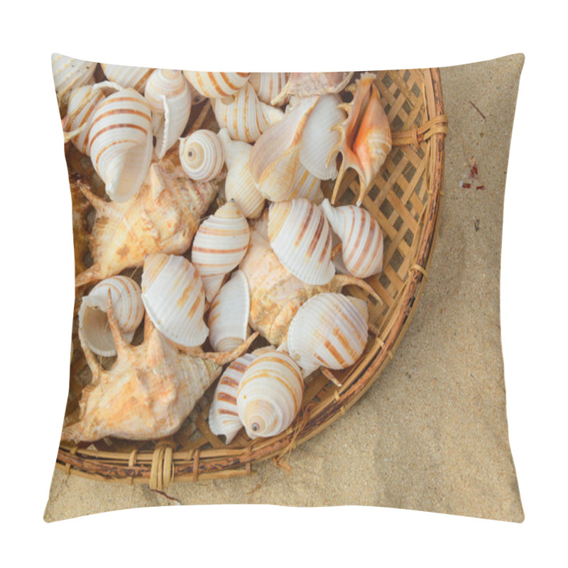 Personality  Shells In The Bamboo Basket Pillow Covers