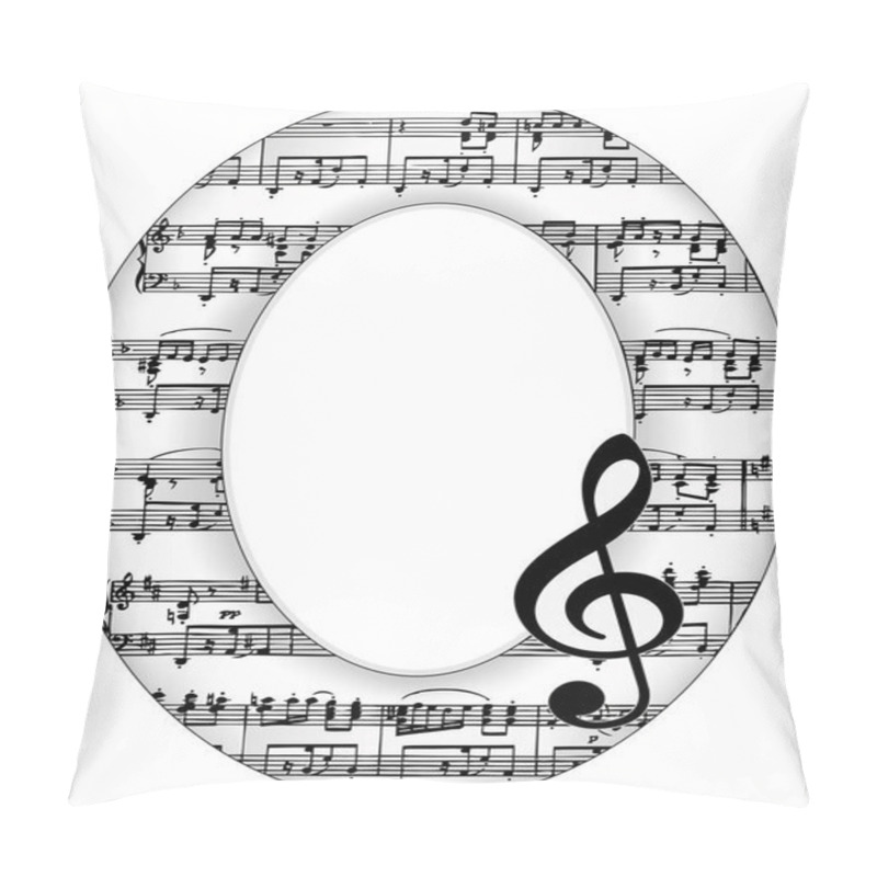 Personality  Music Notes Oval Picture Frame, Treble Clef Pillow Covers