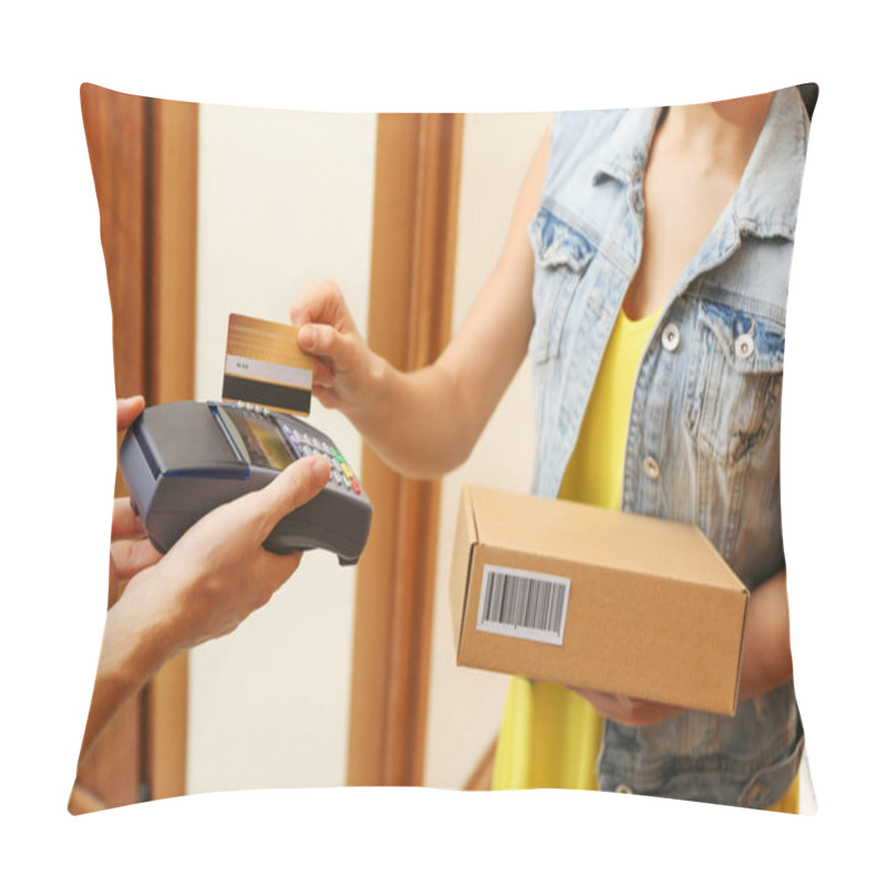 Personality  Woman Paying For Parcel  Pillow Covers