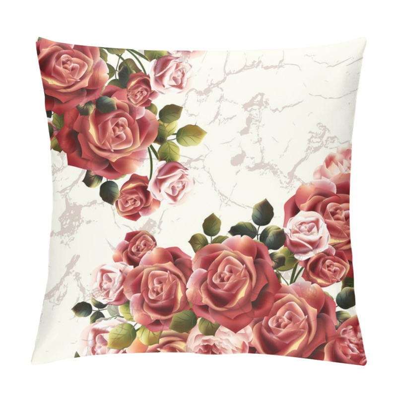 Personality  Beautiful Background Or Invitation With Rose Flowers Pillow Covers