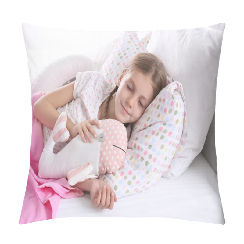 Personality  Cute Little Girl Sleeping In Bed Pillow Covers