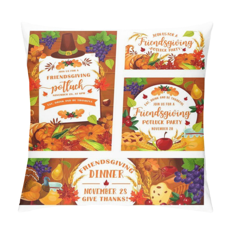 Personality  Friendsgiving Potluck, Thanksgiving Dinner Party Pillow Covers