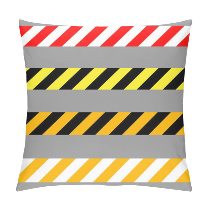 Personality  Warning Tape. Black And Yellow Striped Line. Vector Illustration. Stock Image. EPS 10. Pillow Covers