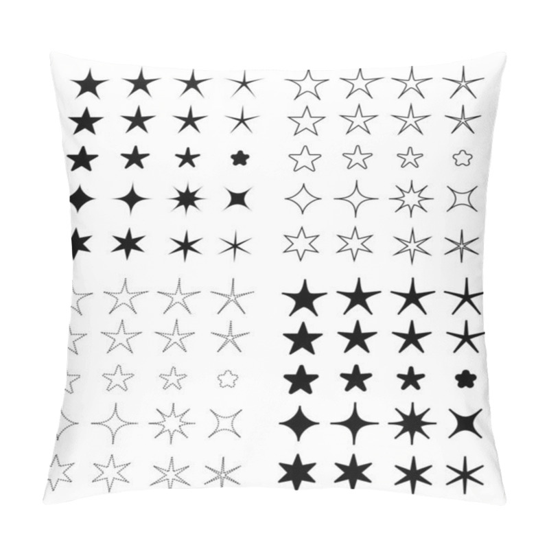 Personality  Stars Shapes Icons Set. Vector Pack. Pillow Covers