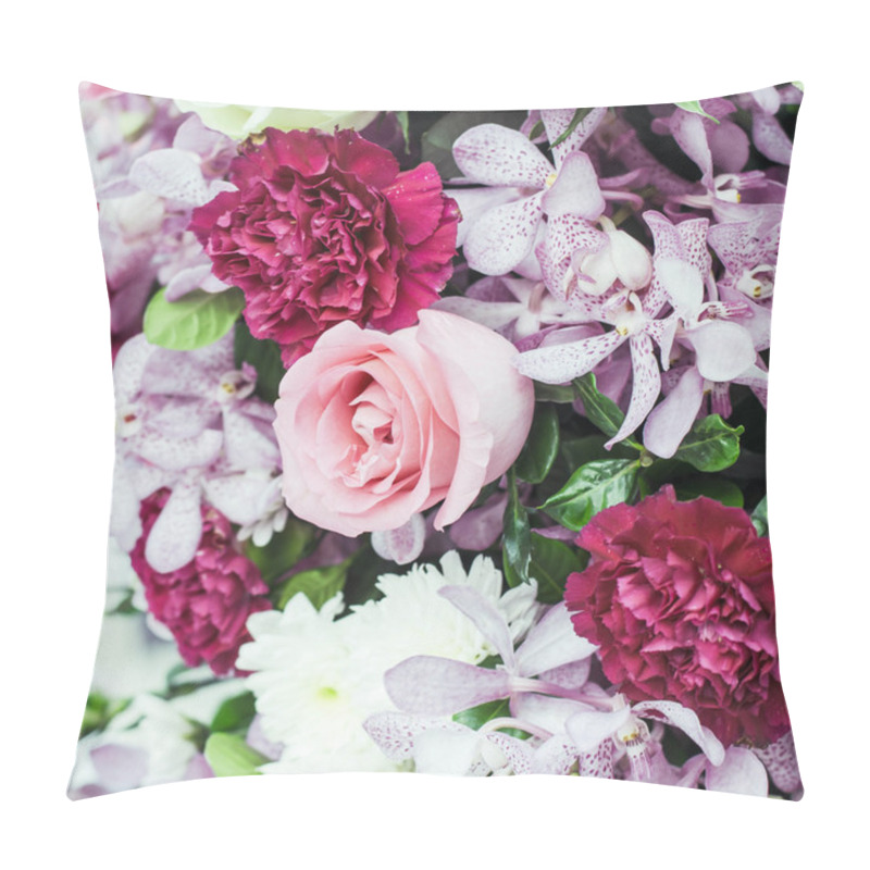 Personality  Roses And Canation Flowers Process In Pastel Tone. Pillow Covers