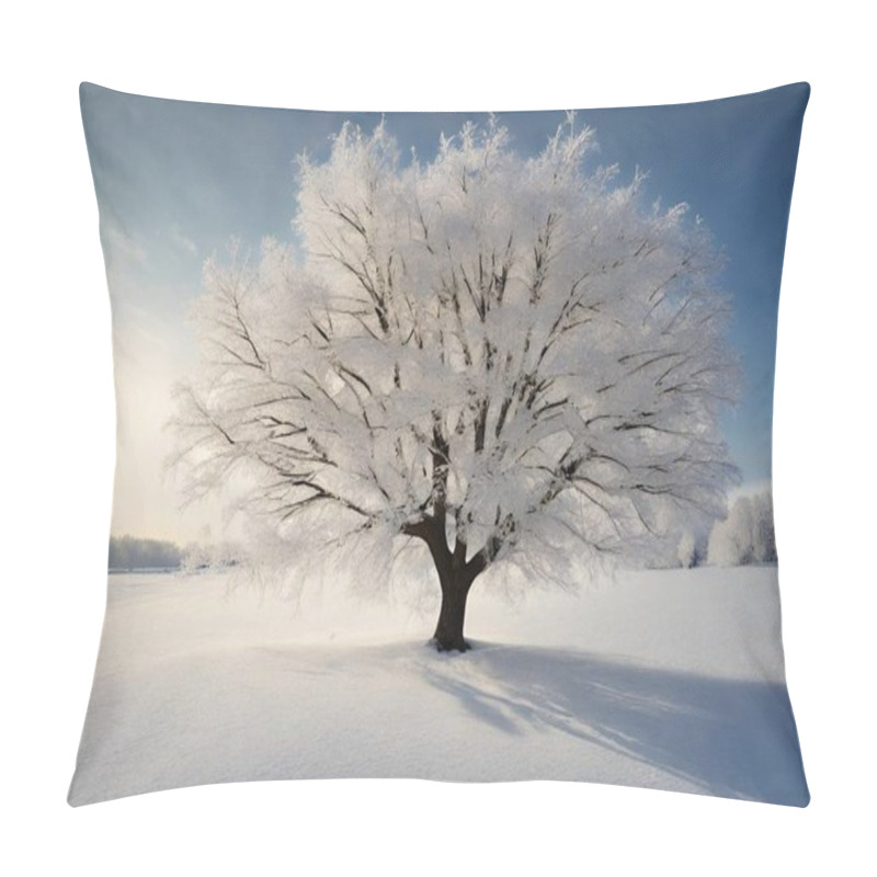 Personality  Winter Forest Snow Covered Tree Pillow Covers