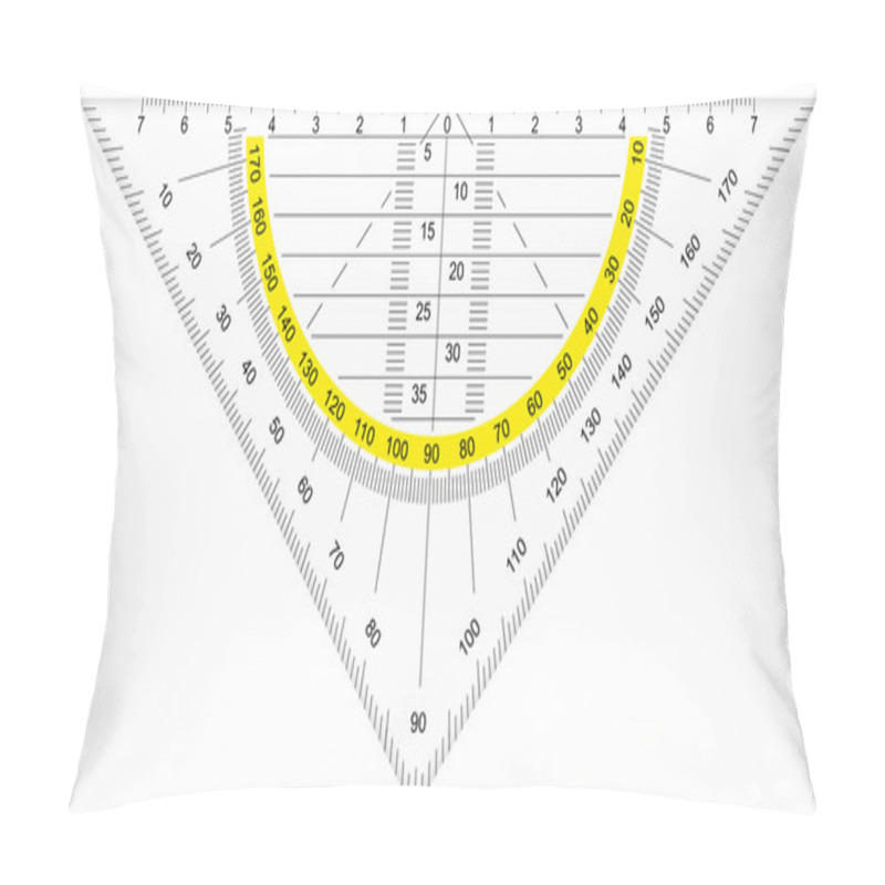 Personality  School Protractor Isolated On White Background Pillow Covers