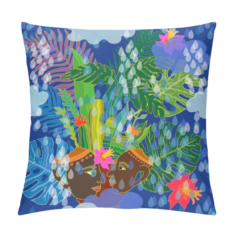 Personality  Rain In Tropical Forest.  Pillow Covers