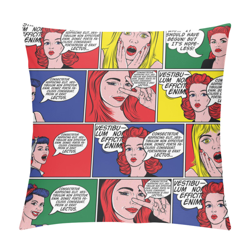 Personality  Retro Comic Book Background.  Pillow Covers