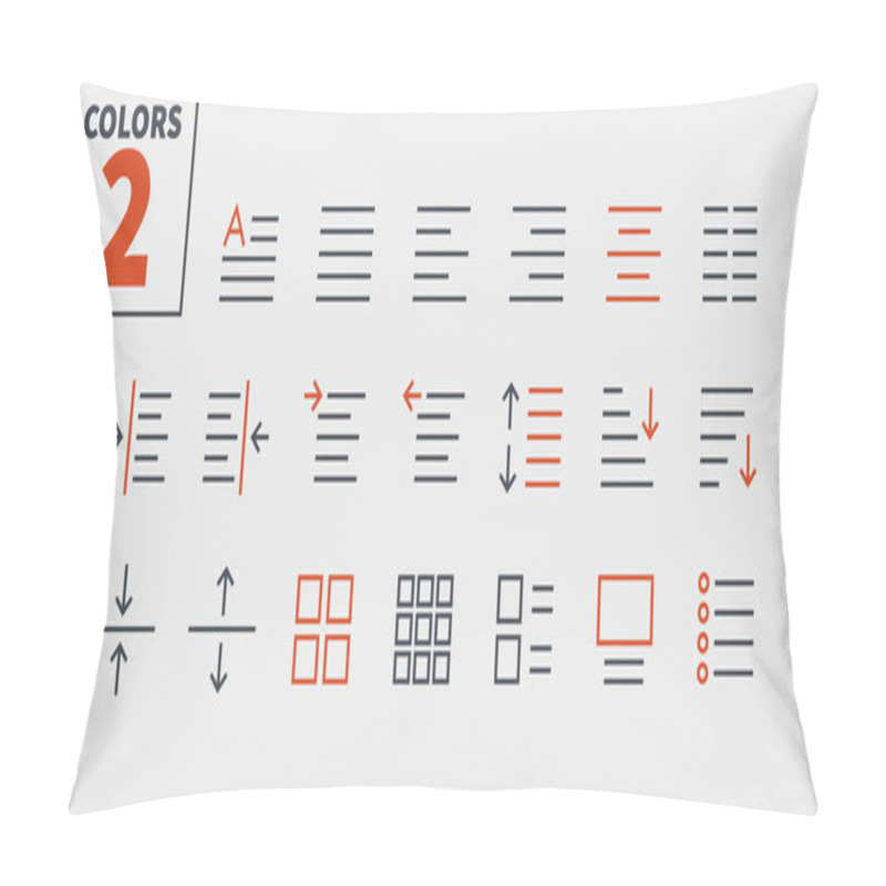 Personality  Edit Text Pixel Icons Set, Vector Pillow Covers