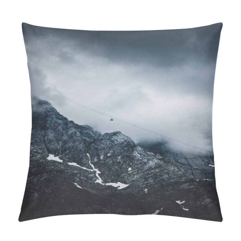 Personality  Cableway Over The Foggy Valley In The Mountains Pillow Covers