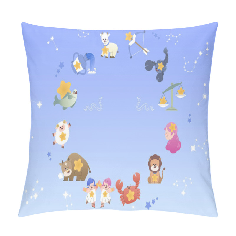 Personality  Zodiac Constellation Character Movable Constellation New Year Fortune Title Illustration Pillow Covers