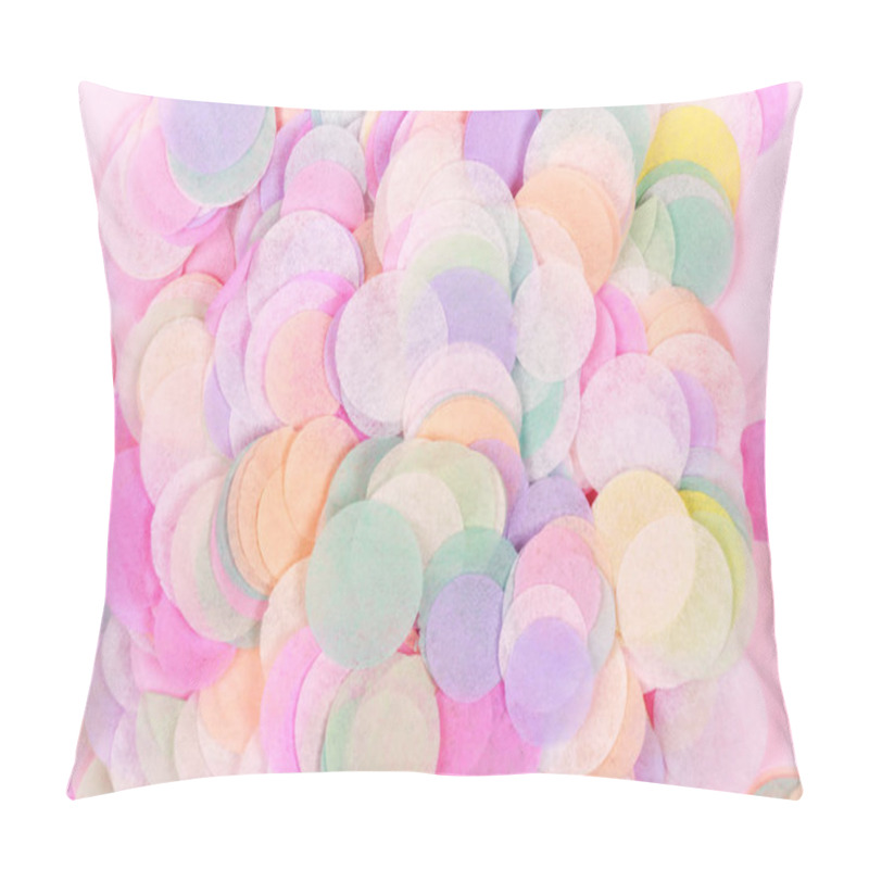 Personality  Vibrant Confetti On Pastel Pink Background. Festive Backdrop For Your Design. Pillow Covers