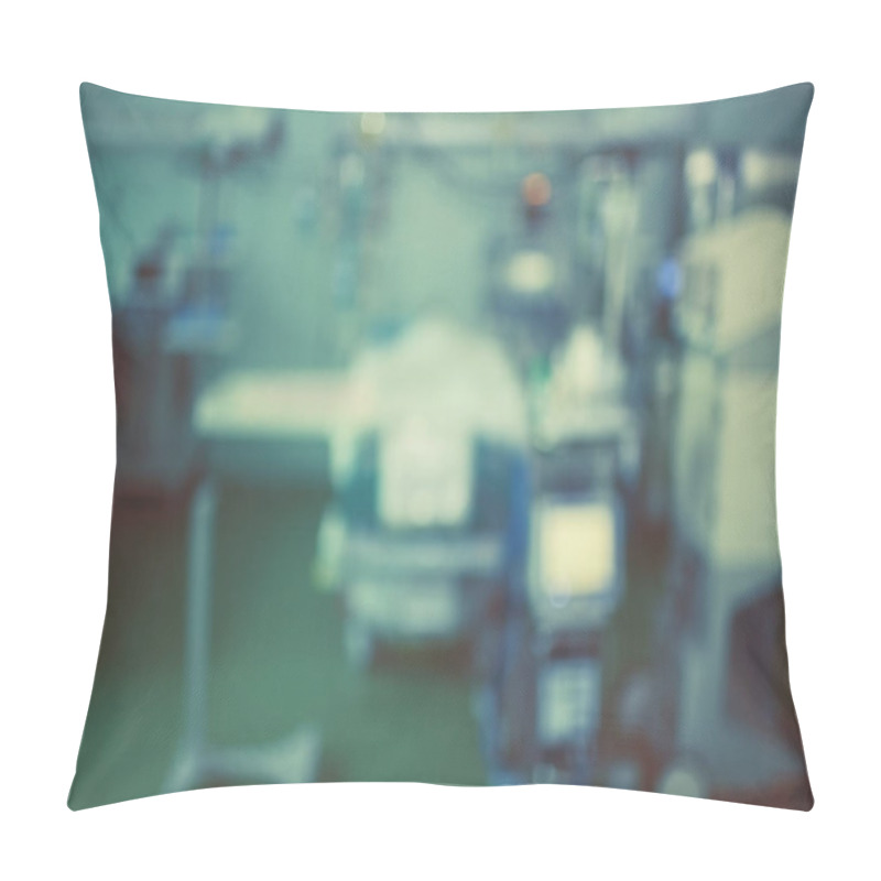 Personality  Unfocused Background With Comatose Patient In The Advanced Equipped ICU. Pillow Covers