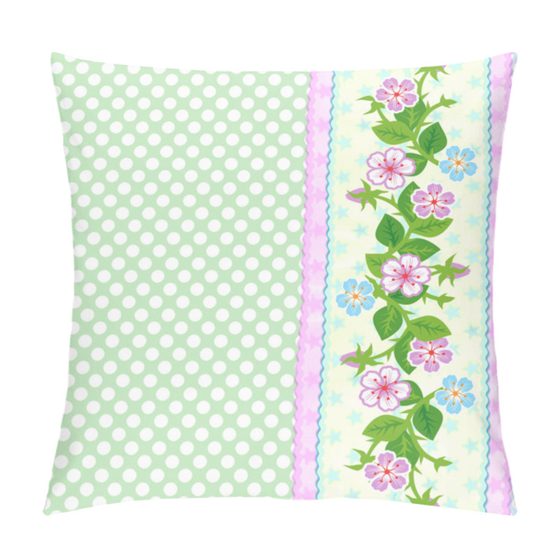 Personality  Vector Background With Floral Border Pillow Covers