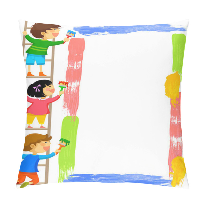 Personality  Kids Painting A Frame Pillow Covers