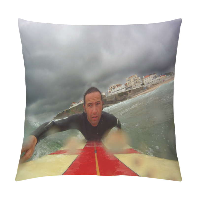 Personality  Surfer Paddling Out Pillow Covers