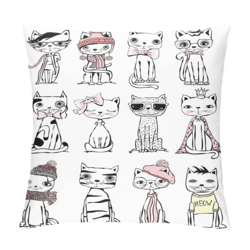 Personality  Set Of Stylish Cats Pillow Covers