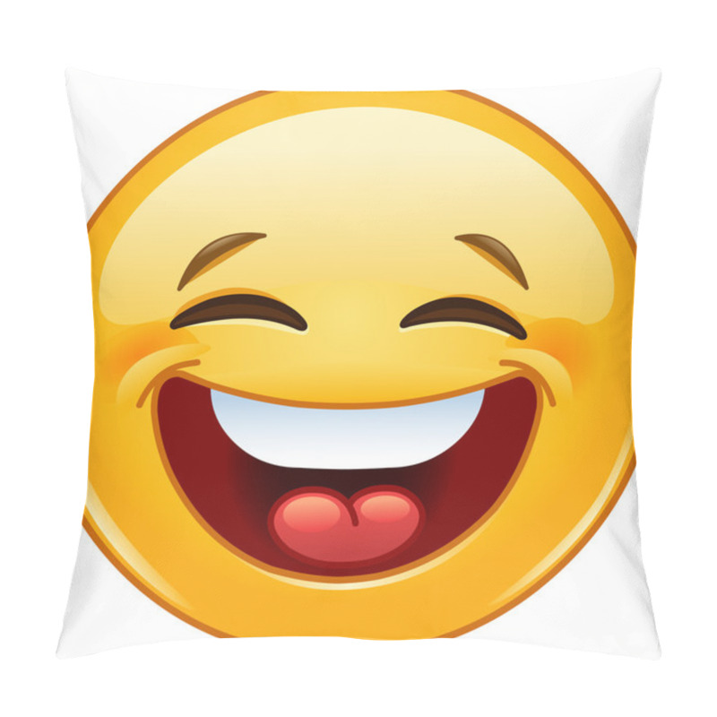 Personality  Laughing With Closed Eyes Emoticon Pillow Covers