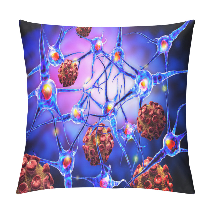 Personality  Viruses Attacking Nerve Cells Pillow Covers