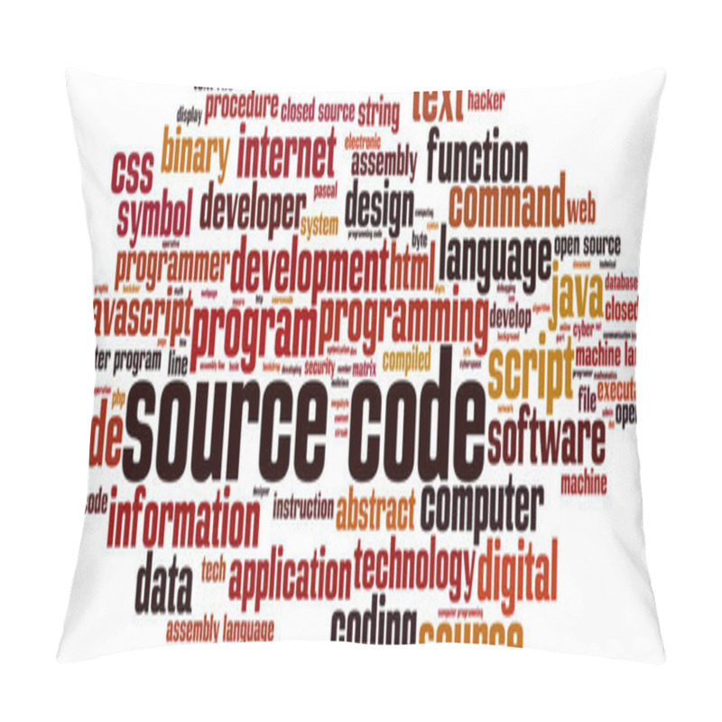 Personality  Source Code Word Cloud Concept. Vector Illustration Pillow Covers