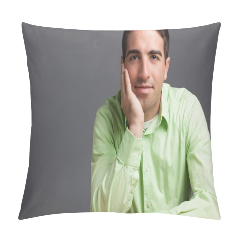 Personality  Portrait Of Serious Man Pillow Covers