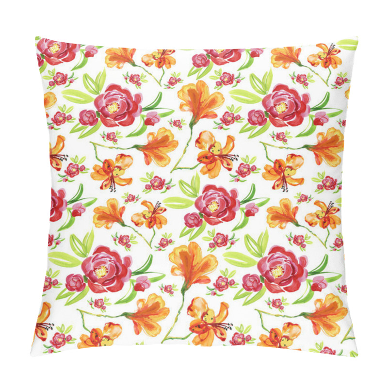 Personality  Red Flowers And Leaves Pillow Covers