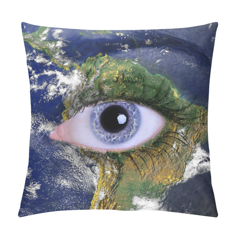 Personality  Planet Earth And Blue Woman Eye Pillow Covers