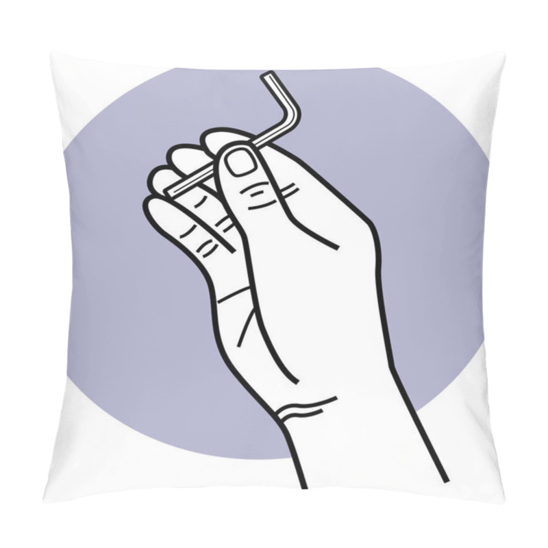 Personality  Allen Key Hand Holding Icon Pillow Covers