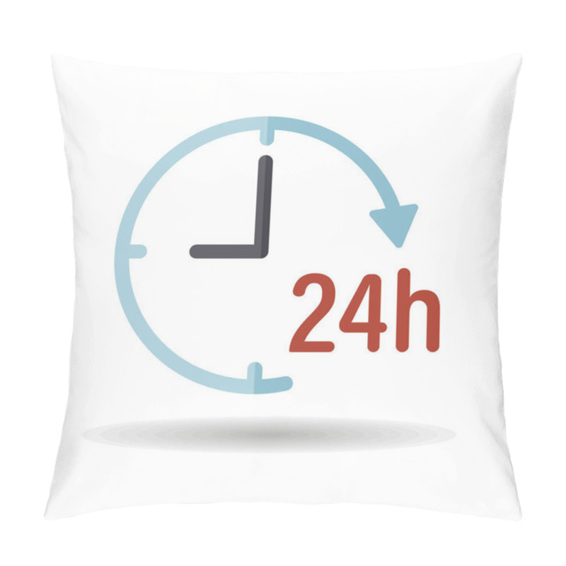 Personality  Service Twenty Four Hours Vector Isolated Icon. Graph Symbol For Travel And Tourism Web Site And Apps Design, Logo, App, UI Pillow Covers