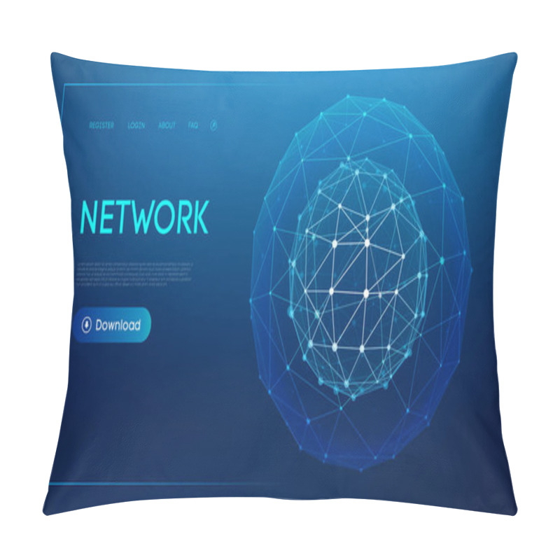 Personality  Technology Sphere, Cloud Network. Abstract Technology Science Background. Sphere Shield Protect. Global Network And Cloud Technology. World Education Concept. EPS 10. Pillow Covers