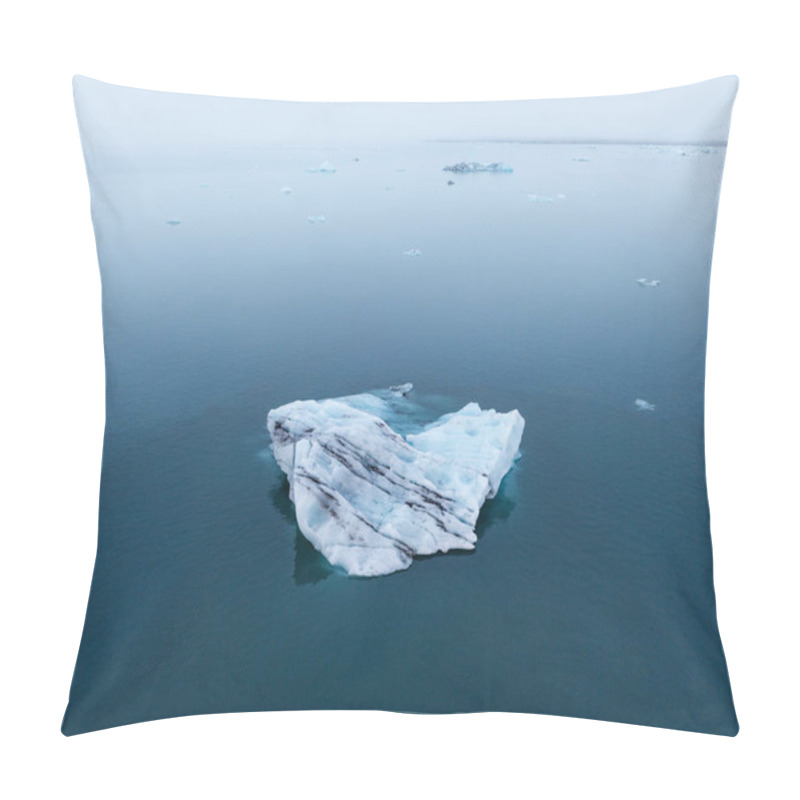 Personality  Solitary Iceberg Floating In Calm Waters At Jokusarlon, South Iceland Pillow Covers