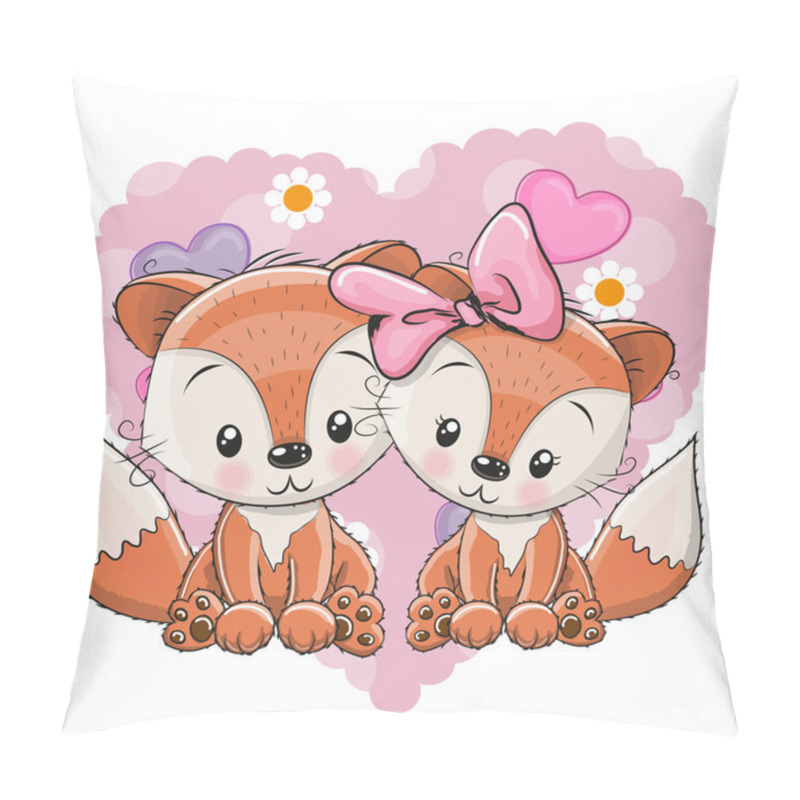 Personality  Two Cute Foxes Pillow Covers