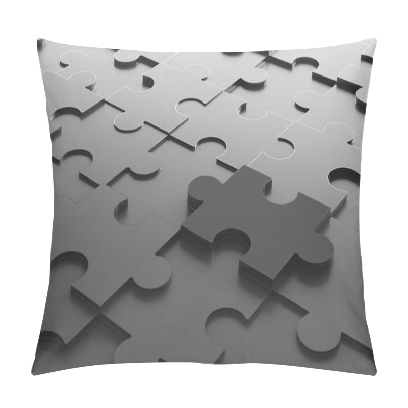 Personality  Black Jigsaw Puzzle, Pattern Texture Background In Business Concept. 3d Illustration Pillow Covers