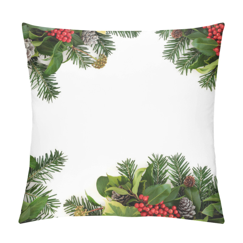 Personality  Winter Border With Holly Pillow Covers