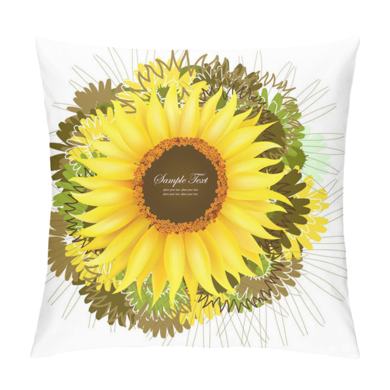 Personality  Vector Floral Background With Sunflower Pillow Covers